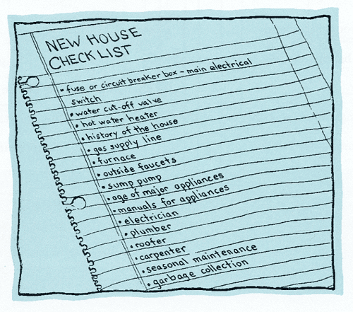 New house checklist