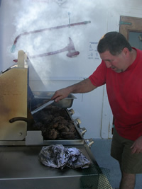 Eddie cooking the steak on Sunday night.