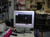 This computer screen shows the data coming up from the CTD- this screen shows evidence of a hot vent 2000 meters below the surface.